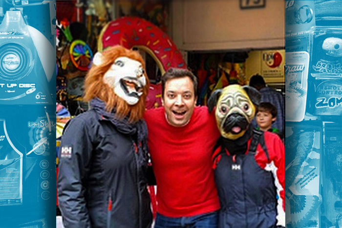 Jimmy Fallon poses with fans at Kites of the Harbor in Sag Harbor