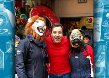 Jimmy Fallon poses with fans at Kites of the Harbor in Sag Harbor