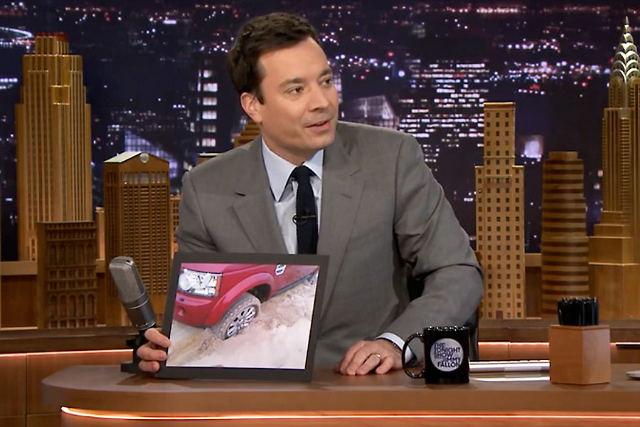 Jimmy Fallon shares his beach disaster on Monday's episode of The Tonight Show on NBC