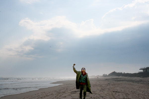 John Bender on the beach in Southampton