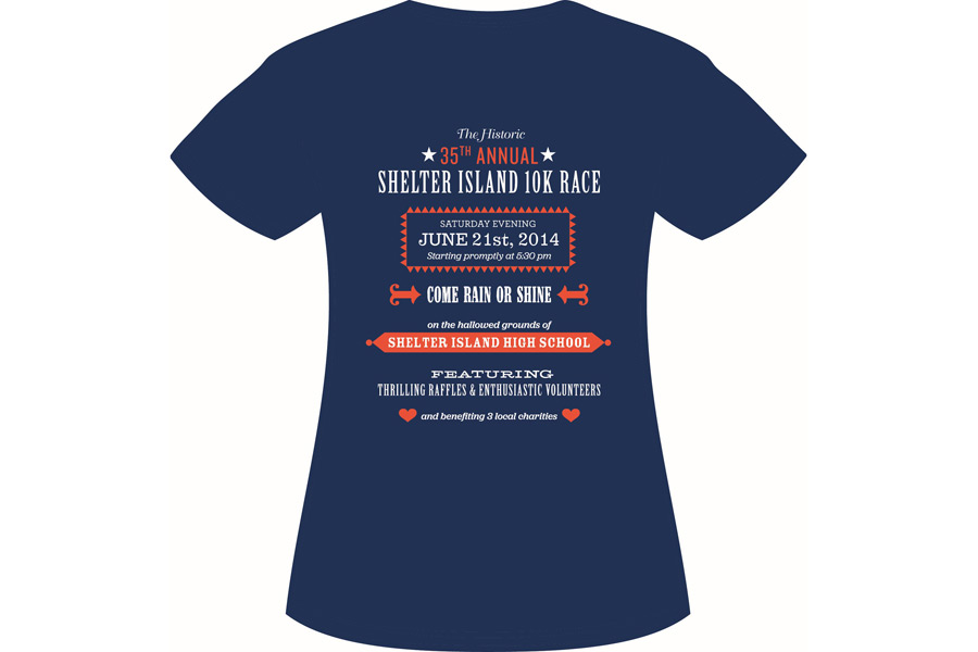 Jonathan Adler's Shelter Island 10K T-shirt design