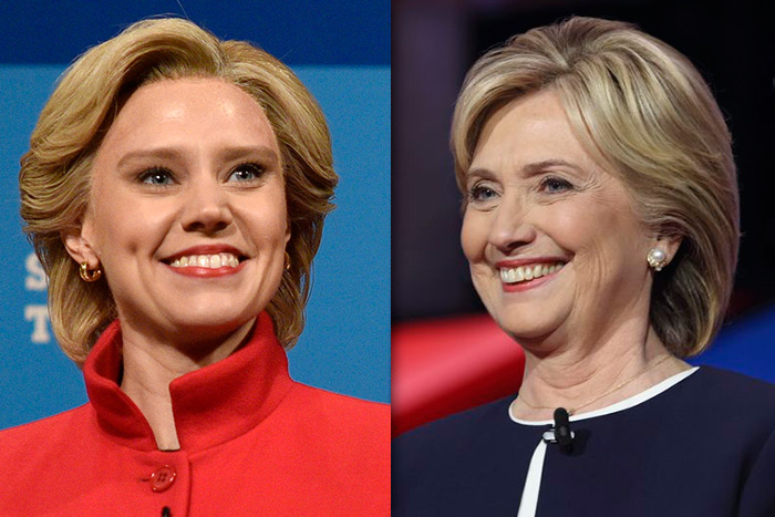 Kate McKinnon and Hillary Clinton