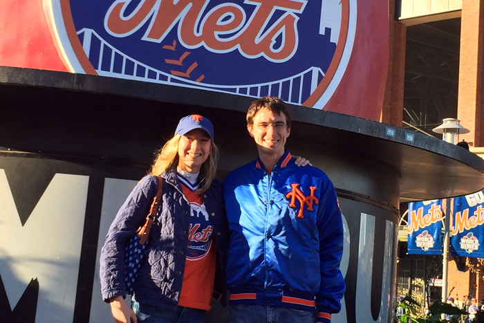 Kelly and Sean Laffey outside Game 3 of the World Series