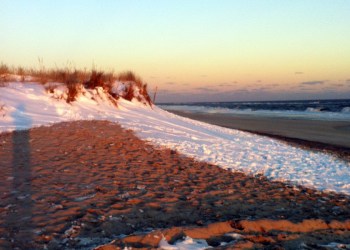 Keep Fit Sunset Snow Beach