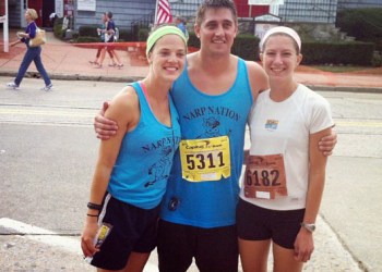 Corrine Gandolfi, Michael Unterstein and Kelly Laffey at The Great Cow Harbor 10K