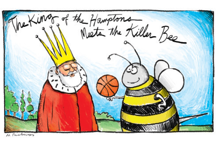 Killer Bees and King of the Hamptons cartoon by Mickey Paraskevas