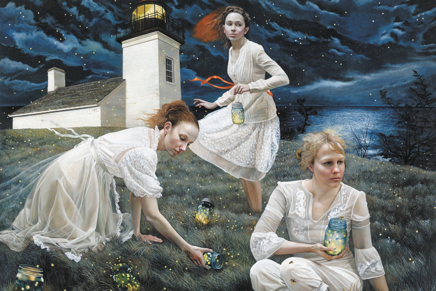 Andrea Kowch "Light Keepers" Dan's Papers cover painting (cropped)