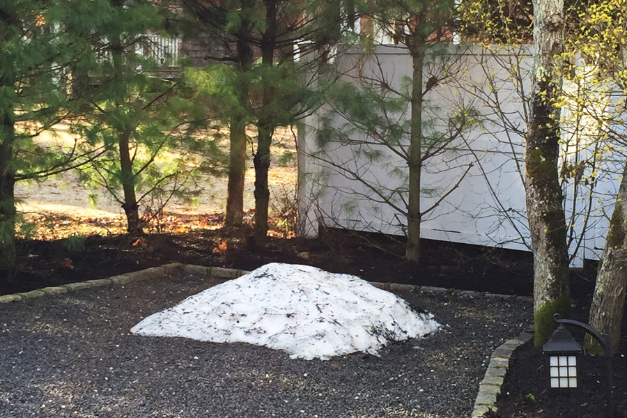 Melissa Berger photographed the last Hamptons snowdrift on April 17—can anyone beat that?