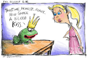 Lies cartoon by Mickey Paraskevas