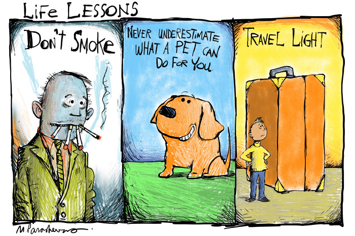life lessons cartoon by Mickey Paraskevas