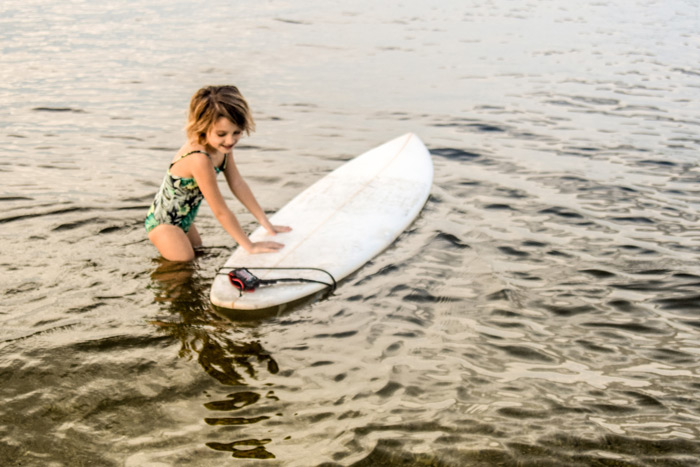 Little girl with surfboard