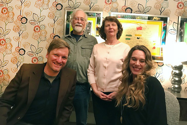 Ted and Courtney Balaker (fore) with Danny Peary and Susette Kelo