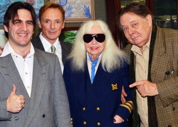 Lois Wright with Kris Ambrose, Michael Dickerson and Andrew Wargo at their Grey Gardens show in Riverhead (Nov. 2013)