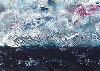 Mixed media painting by Francis Klaess, abstract seascape