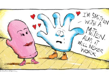 Lost glove cartoon by Mickey Paraskevas