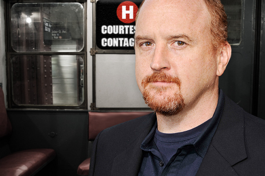 Louis CK took a "sullen" ride on the Hamptons Subway this week