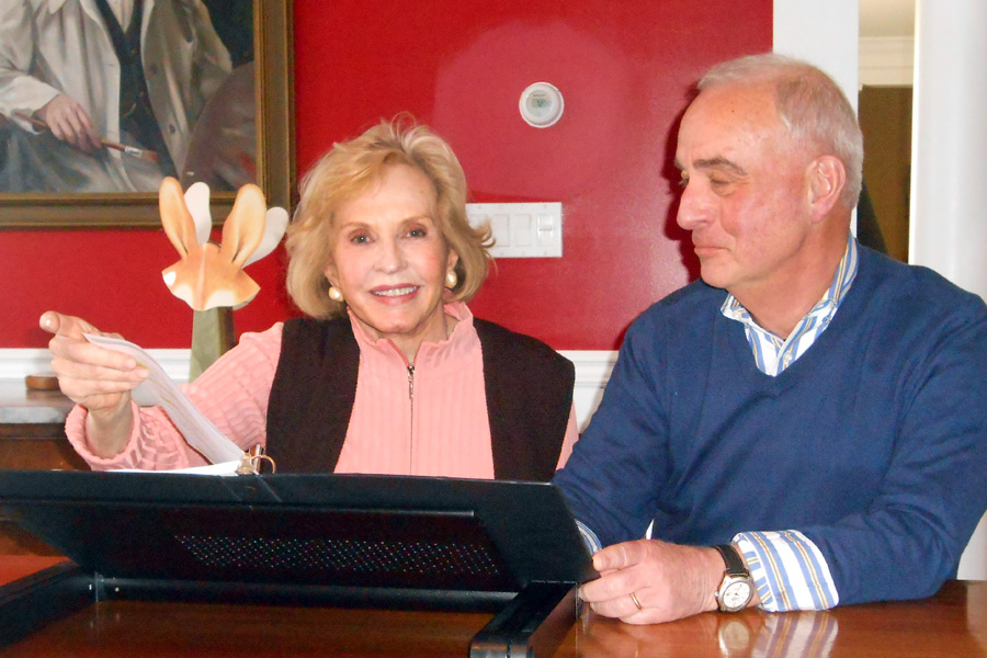 Pia Lindström and Terrance Fiore in rehearsal for Love Letters