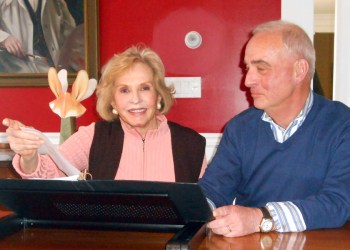 Pia Lindström and Terrance Fiore in rehearsal for Love Letters