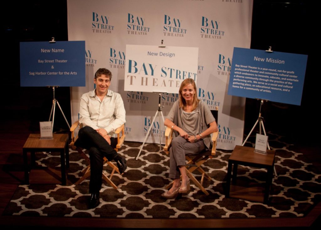 Scott Shwartz and Tracy Mitchell announce changes at Bay Street Theater.