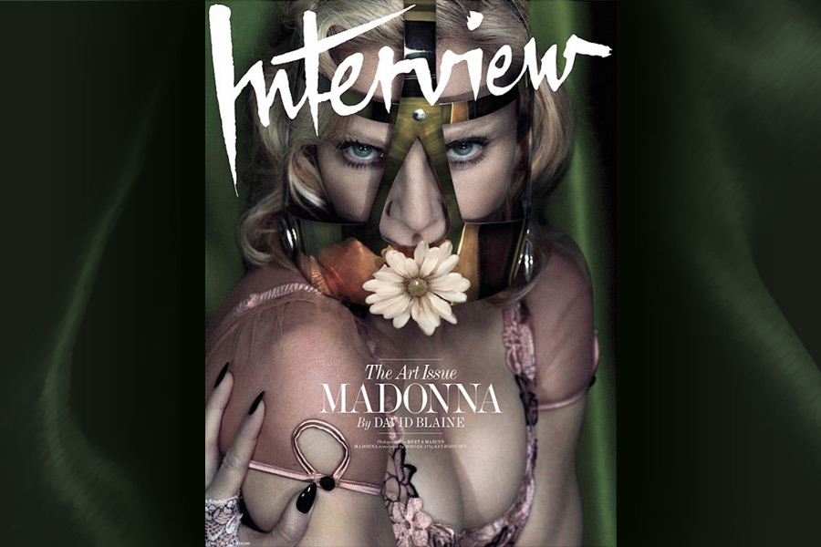 Madonna appears on the cover of Interview magazine's December/January 2014 issue