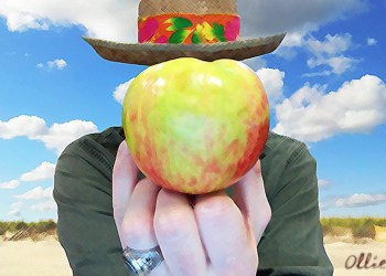Magritte Honeycrisp Apple and Hat Painting Picture