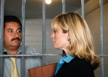 Manny Fabrele meets with his lawyer, Shondra Habbastock, this week