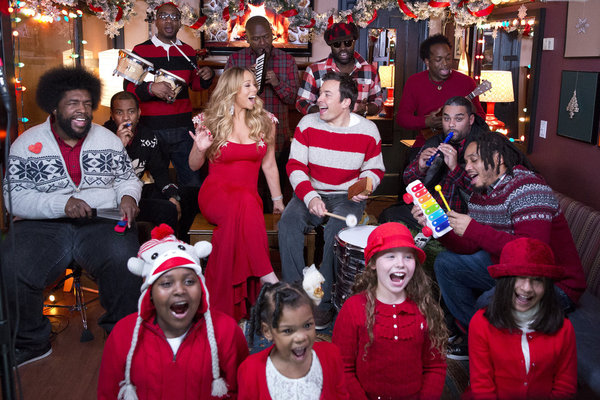 Mariah Carey, The Roots and Jimmy Fallon sing All I Want For Christmas is You
