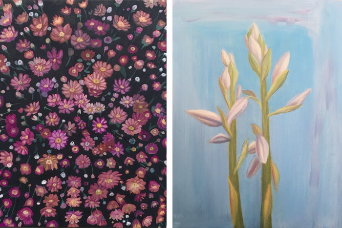 "#4 Color Mum Series" and and "Two Stalks" by Marissa Bridge