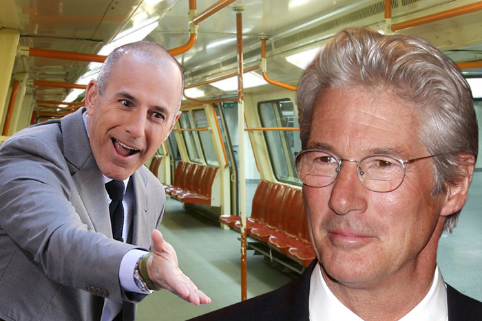 Matt Lauer and Richard Gere were spotted riding the Hamptons Subway together this week