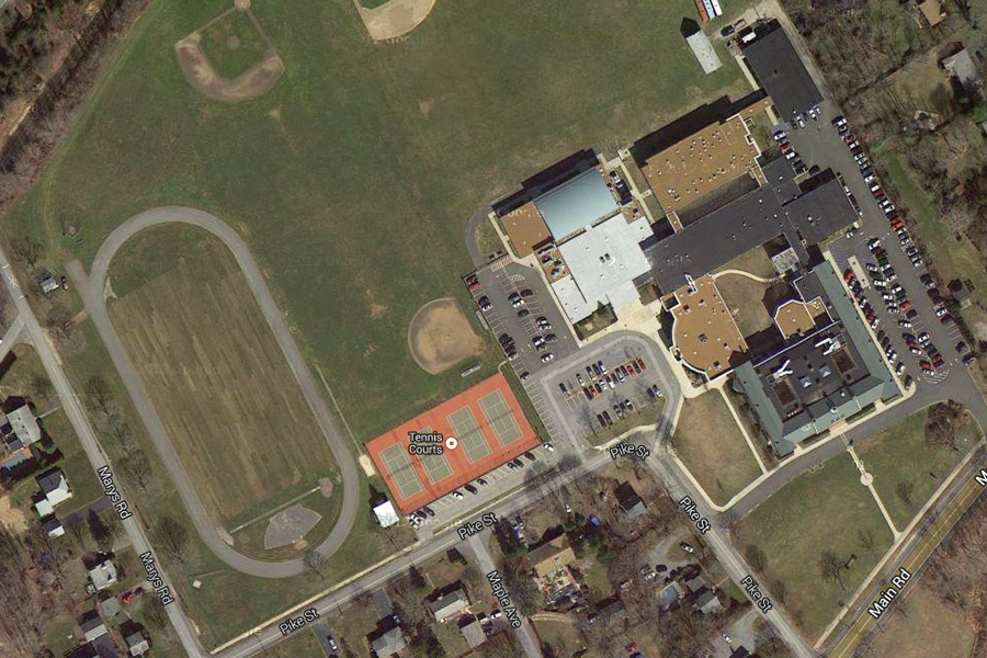 The current Mattituck High School track, Google Maps