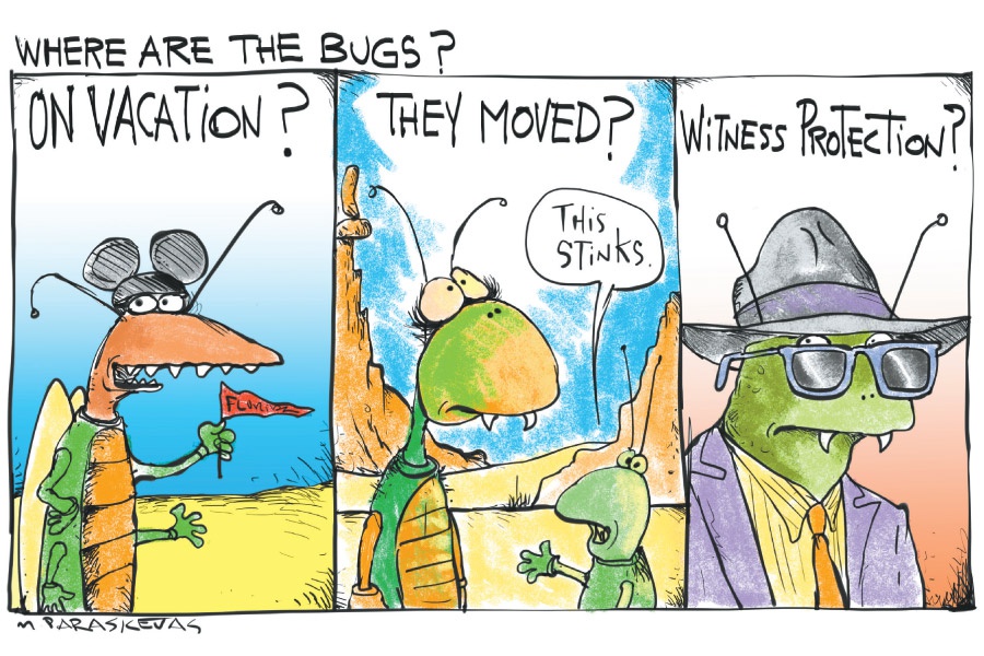 Mickey Paraskevas Bug Die-Out cartoon