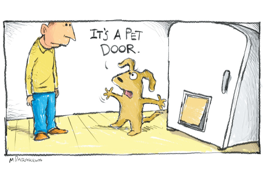Mickey Paraskevas Pet Door Cartoon