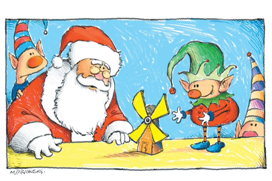 Mickey Paraskevas Santa Cartoon