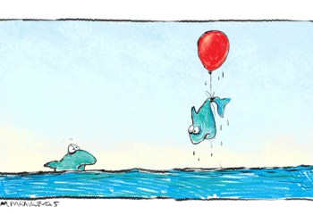 balloon-fish Cartoon by Mickey Paraskevas