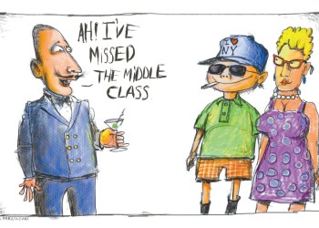 Middle class cartoon by Mickey Paraskevas