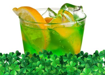 Midori Melon Ball cocktail (lemon garnish)