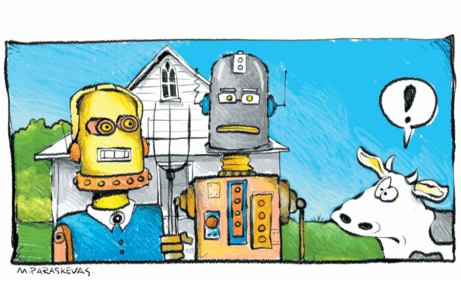 Milk Robot Cartoon by Mickey Paraskevas