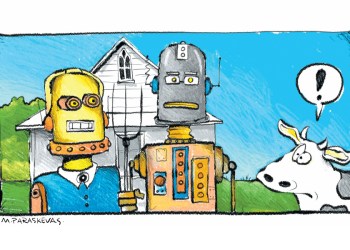 Milk Robot Cartoon by Mickey Paraskevas
