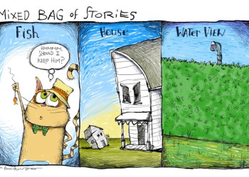 Mixed stories cartoon by Mickey Paraskevas