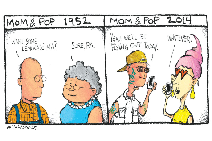 Mom and Pop Cartoon By Mickey Paraskevas