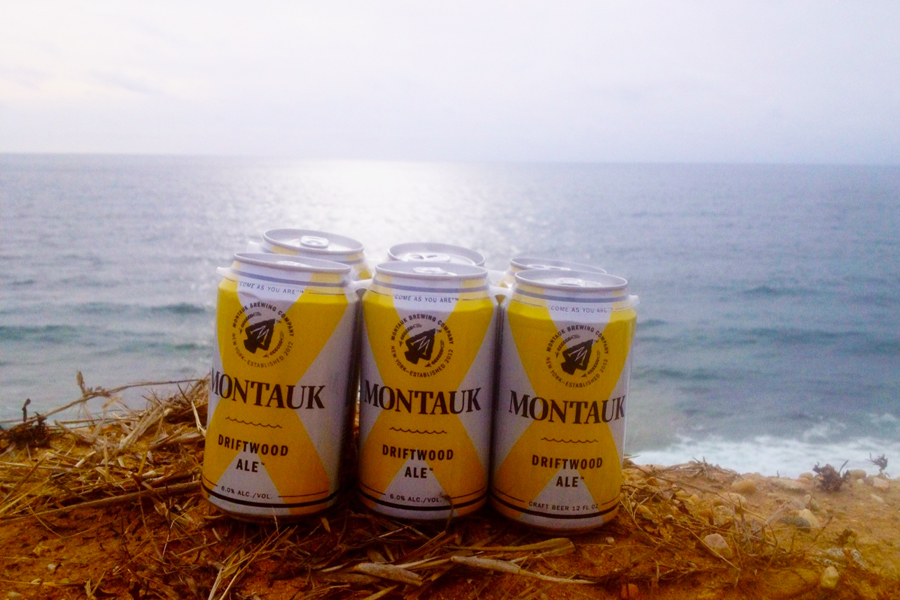 Montauk Driftwood Ale cans