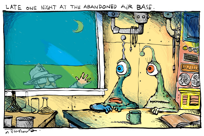 Montauk Project cartoon by Mickey Paraskevas