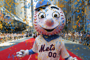 Mr. Met Confetti NY Mets win!