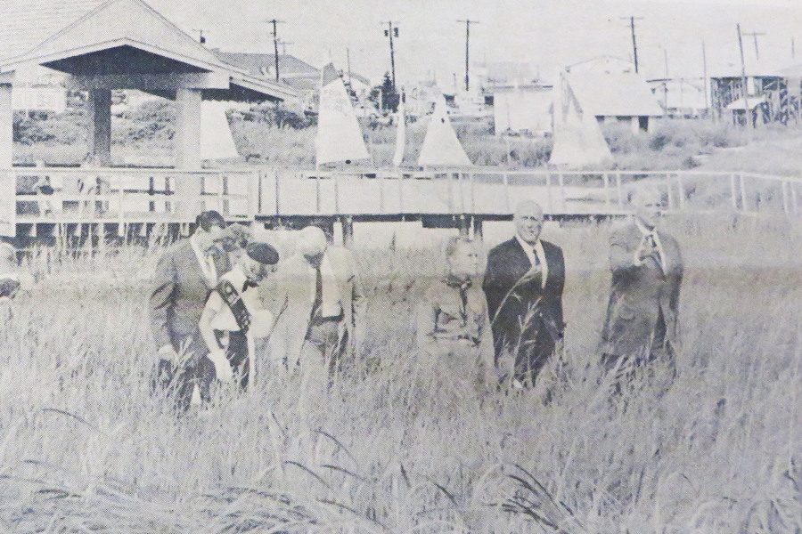 Robert Moses is the second from right in this photo from a 1968 issue of the “Montauk Pioneer”