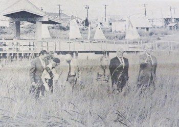 Robert Moses is the second from right in this photo from a 1968 issue of the “Montauk Pioneer”