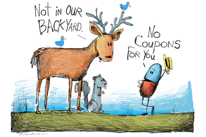 NIMBY deer cartoon by Mickey Paraskevas