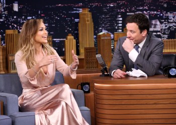 Actress Jennifer Lopez during an interview with host Jimmy Fallon on January 19, 2015 --
