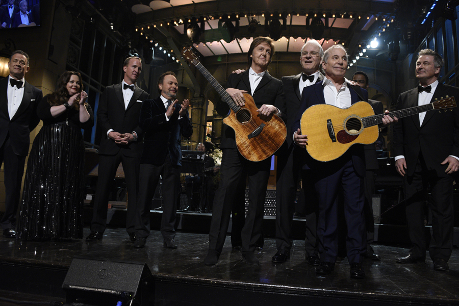 Tom Hanks, Melissa McCarthy, Peyton Manning, Billy Crystal, Paul McCartney, Steve Martin, Paul Simon and Alec Baldwin.