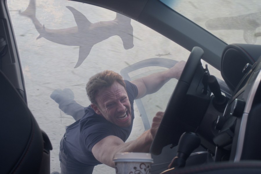 Ian Ziering as Fin Shepard in Sharknado 3: Of Hell No! Photo credit: Syfy