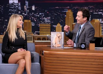 Model Christie Brinkley during an interview with host Jimmy Fallon on November 4, 2015